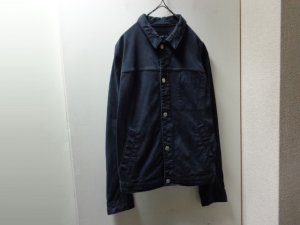 画像1: HELMUT LANG BLACK DENIM TRACKER JACKET（ヘルムートラング 黒デニム トラッカー ジャケット）ユーズド加工仕様（M）