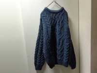 90'S ARAN CRAFTS LOW-GAUGE WOOL ARAN KNIT SWEATER（アランクラフツ ローゲージウール仕様 アランニット セーター）MADE IN IRELAND（XL）