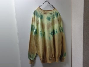 画像1: 80'S FL Robinson TIE DYE CREW-NECK SWEAT（FL ロビンソン タイダイ染め クルーネック仕様 スウェット）MADE IN USA（XL）