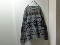 90'S OLD GAP SNOW FLAKE PATTERN LOW-GAUGE WOOL KNIT SWEATER（オールド ギャップ 雪柄 ローゲージ仕様 ウール ニット セーター）（L）