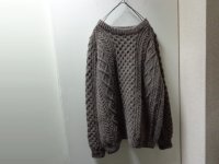 90'S John Molloy LOW-GAUGE WOOL ARAN KNIT SWEATER（ジョンモロイ ローゲージウール仕様 アランニット セーター）MADE IN IRELAND（XL位）