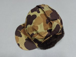 画像1: 80'S DUCK HUNTER CAMO PATTERN GORE-TEX × PILE FLEECE EAR FLAP CAP（ダックハンター迷彩柄 ゴアテックス × パイルフリース素材切替し仕様 耳当て付きキャップ）MADE IN USA（L）