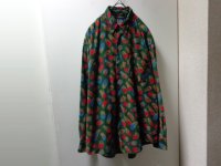 90'S OLD GAP REPITING PATTERNE L/S CORDUROY SHIRTS（オールド ギャップ 総柄 ボタンダウン仕様 長袖 コーデュロイ シャツ）紺タグ（M）