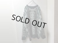 90'S LAND'S END SNOW FLAKE PATTERN LOW-GAUGE WOOL KNIT SWEATER（ランズエンド 雪柄 ローゲージ仕様 ウール ニット セーター）MADE IN SCOTLAND（L）