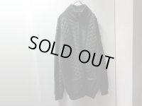 00'S SHANNON ZIP UP LOW-GAUGE WOOL ARAN KNIT SWEATER（シャノン ジップアップ仕様 ローゲージウー アランニット セーター）MADE IN IRELAND （L）