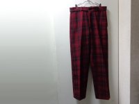 80'S Johnson SHADOW CHECK PATTERN MELTON WIDE PANTS（USA製 ジョンソン ぼかしチェック柄 ワイド仕様 メルトン パンツ）DEAD STOCK（実寸W33 × L31.5）