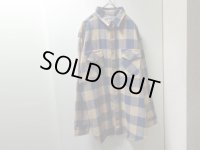 80'S ALASKAN BLOCK CHECK PATTERN L/S HEAVEY FLANNEL SHIRTS（USA製 アラスカン ブロックチェック柄 長袖 ヘヴィー フランネル シャツ）NON WASH（XL）