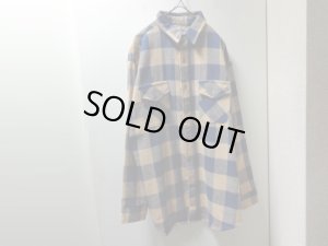 画像1: 80'S ALASKAN BLOCK CHECK PATTERN L/S HEAVEY FLANNEL SHIRTS（USA製 アラスカン ブロックチェック柄 長袖 ヘヴィー フランネル シャツ）NON WASH（XL）