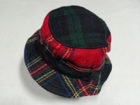 00'S J.CREW CRAZY CHECK PATTERN TWEED BUCKET HAT（J.クルー クレイジーチェック柄 ツイード バケットハット）英国 MOON社製ファブリック採用（S/M）