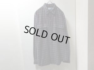 画像1: 00'S RALPH LAUREN BLACK CHECK PATTERN L/S FLANNEL SHIRTS（ラルフローレン 黒チェック柄 長袖 フランネルシャツ）無地仕様（L）