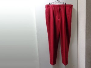 画像1: 90'S Ben Silver WIDE RED WOOL SLACKS（ベンシルバー ワイド仕様 赤ウール スラックス）MADE IN USA（実寸W38 × L30）