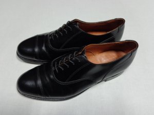 画像1: 90'S LAND'S END STRAIGHT TIP LEATHER SHOES（ランズエンド ストレートチップ ＋ 内羽根仕様 レザーシューズ）MADE IN USA（US10-M）