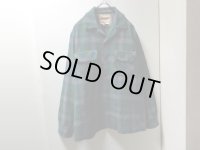 60'S BEMIDJI OMBRECHECK PATTERN OPEN COLLAR L/S WOOL SHIRTS（ベミジ オンブレチェック柄 開襟仕様 長袖 ウール シャツ） (M)