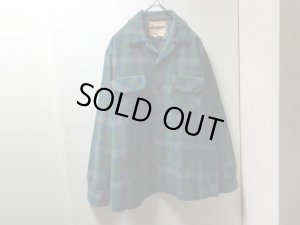 画像1: 60'S BEMIDJI OMBRECHECK PATTERN OPEN COLLAR L/S WOOL SHIRTS（ベミジ オンブレチェック柄 開襟仕様 長袖 ウール シャツ） (M)