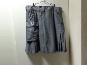 画像1: 00'S DAMN NEAR KILT'EM COTTONTWILL QUILT SKIRT（コットンツイル キルト スカート）灰（実寸W38）