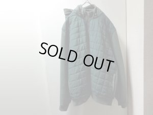 画像1: 00'S L.L.Bean ZIP UP QUILTING NYLON × SWEAT PARKA（L.L. ビーン ジップアップ キルティングナイロン × スウェット切替し仕様 パーカー ）PRIMALOFT中綿採用（XL-REG）　　