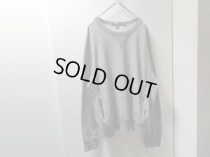 画像1: 00'S RALPH LAUREN FRONT V SALT & PEPPER PLAIN SWEAT（ラルフローレン 前V仕様 ゴマ塩無地 スウェット）裾ポケット付き（L）