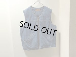 画像1: 70'S Eddie Bauer INDIGO DENIM DOWN VEST(エディーバウアー インディゴデニム ダウンベスト）黒タグ（L位）　