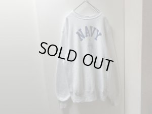 画像1: 90'S USNA REVERSE WEAVE TYPE CREW-NECK SWEAT（米国海軍士官学校 リバースウィーブ タイプ クルーネック仕様 スウェット）MADE IN USA（L）