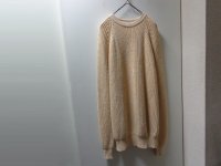 80'S L．L．Bean CREW-NECK LOW GAUGE COTTON KNIT SWEATER（L．L．ビーン クルーネック仕様 ローゲージ コットン ニット セーター）MADE IN USA（XL）
