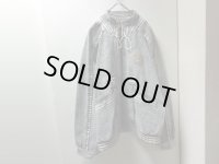 80'S TROOP CHEMICALWASH BLACK DENIM× HICKORY STRIPE JACKET（トゥループ ケミカルウォッシュ黒デニム × ヒッコリーストライプ切替し仕様 ジャケット）フェルトパッチ付き(M)　