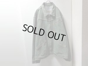 画像1: 90〜00'S RALPH LAUREN POLO JEANS Lee 91-B TYPE OLIVE DENIM JACKET（ラルフローレン ポロジーンズ リー 91‐Bタイプ 先染めオリーブデニム ジャケット）（XXL）