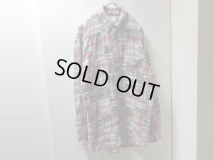 画像1: 00'S J.CREW PATCHWORK PATTERNE L/S COTTON SHIRTS（J.クルー パッチワーク柄 長袖 コットン シャツ）（M）