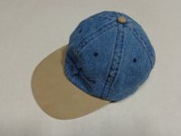 90'S MOTOROLA INDIGO DENIM × COTTONTWILL SWITCHING PATTERN CAP（モトローラ インディゴデニム × コットンツイル 切替し仕様 キャップ）