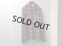 70'S mac phergus CHECK PATTERN L/S RAYON SHIRTS（マックファーガス チェック柄 長袖 レーヨン シャツ）（L）