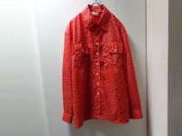 70'S PROFILE FLOWER PATTERN L/S NYLON SHIRTS（プロファイル 花総柄仕様 長袖 ナイロン シャツ）(L)　