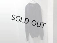 90'S RALPH LAUREN LOW-GAUGE LINEN × COTTON KNIT CARDIGAN WITH POCKET（ラルフローレン ポケット付き ロウゲージ仕様 リネン × コットン混紡 ニット カーディガン）無地仕様（L）