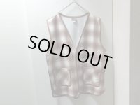 90'S AKWA OMBRECHECK PATTERN OVER SIZE COTTON VEST（USA製 アクワ オンブレチェック柄 オーバーサイズ仕様 コットン ベスト）DEAD STOCK（L）
