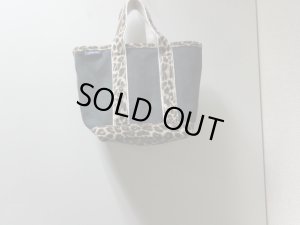 画像2: 00'S LAND'S END BLACK CANVAS × LEOPARD PATTERNTOTE BAG WITH ZIPPER（ランズエンド ジップ付き 黒キャンバス × 豹柄切替し仕様 トートバッグ）NON WASH