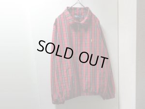 画像1: 00'S RALPH LAUREN TARTAN CHECK COTTON × NYLON SWING TOP（ラルフローレン タータンチェック柄 コットン × ナイロン混紡 スウィングトップ）刺繡ロゴ入り（XXL）