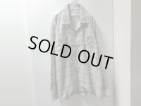 60'S Desmond's CHECK PATTERN OPEN COLLAR　L/S COTTON × POLYESTER SHIRTS（デスモンズ チェック柄 開襟仕様 長袖 ポリエステル × コットン混紡 シャツ）ネップ入り（XL）