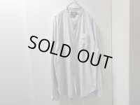 00'S RRL STRIPE PATTERN BAND COLLAR L/S COTTON SHIRTS（ダブルアールエル ストライプ柄 バンドカラー仕様 長袖 コットン シャツ）マチ付き（L）