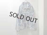 90'S Levis INDIGO DENIM PATCHWORK CRUST TRACKER JACKET（リーバイス インディゴデニム パッチワーク仕様 クラスト トラッカー ジャケット）個人カスタム品（XL位）
