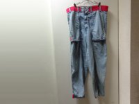 90'S Levi's SPORTS JEANS INDIGO CHEMICALWASH DENIM × NYLON PANTS（リーバイス スポーツジーンズ ナイロン素材切替し仕様 インディゴ ケミカルウォッシュ加工デニム パンツ）MADE IN USA（実寸W37 × L30）