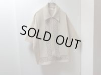 70'S Sears KINGS ROAD SHORT LENGTH S/S POLYESTER KNIT SHIRTS（シアーズ キングスロード ショート丈仕様 半袖 ポリエステル ニット シャツ）織り柄入り（XL）