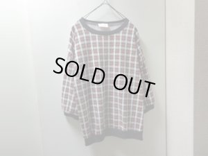 画像1: 80'S INSIDE UT CHECK PATTERN 3/4 SLEEVE SWEAT（インサイド UT チェック柄 7分袖仕様 スウェット）MADE IN USA（L位）