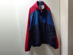 画像1: 90'S LAND'S END MULTI COLOR SWITCHING PATTERN NYLON JACKET（ランズエンド マルチカラー切替し仕様 ナイロン ジャケット）カットソー素材裏地付き(L)　