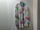 90'S ORVIS PATCHWORK PATTERNE L/S COTTON SHIRTS（オービス パッチワーク柄 長袖 コットン シャツ）インド綿採用（M）