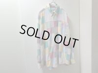 90'S ORVIS PATCHWORK PATTERNE L/S COTTON SHIRTS（オービス パッチワーク柄 長袖 コットン シャツ）インド綿採用（M）