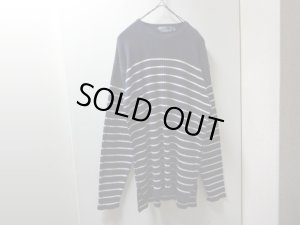 画像1: 90'S RALPH LAUREN BORDER PATTERN COTTON KNIT SWEATER（ラルフローレン ボーダー柄 リブ編み仕様 コットン ニット セーター）（L）