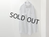 80'S ST JOHN'S BAY HICKORY STRIPE PATTERN L/S COTTON SHIRTS（セントジョーンズベイ 打ち込みボタン仕様 ヒッコリーストライプ柄 長袖 コットン シャツ）MADE IN USA（L-REG）