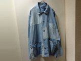 10'S RALPH LAUREN PATCHWORK PATTERN CHAMBRAY COVER ALL（ラルフローレン パッチワーク切替し仕様 シャンブレー カバーオール）（XL）