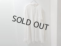 90'S IKE BEHAR STRIPE PATTERN BAND COLLAR L/S LINEN SHIRTS（アイクベーハー 織りストライプ柄 バンドカラー仕様 長袖 リネン シャツ）MADE IN USA（XL）