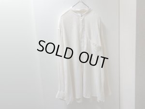 画像1: 90'S IKE BEHAR STRIPE PATTERN BAND COLLAR L/S LINEN SHIRTS（アイクベーハー 織りストライプ柄 バンドカラー仕様 長袖 リネン シャツ）MADE IN USA（XL）