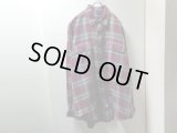 90'S RALPH LAUREN OMBRE CHECK PATTERN L/S COTTON SHIRTS（ラルフローレン オンブレチェック柄 長袖 コットン シャツ）無地仕様（L）