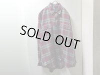 90'S RALPH LAUREN OMBRE CHECK PATTERN L/S COTTON SHIRTS（ラルフローレン オンブレチェック柄 長袖 コットン シャツ）無地仕様（L）